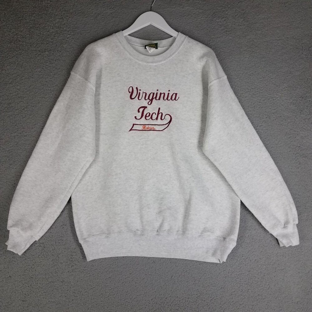 Vintage Virginia Tech Sweatshirts Adult XL Hokies University Sweater Pullover